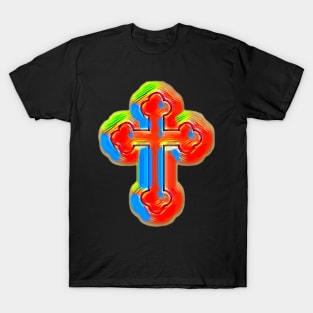 Cross Christian Pop Art Design T-Shirt